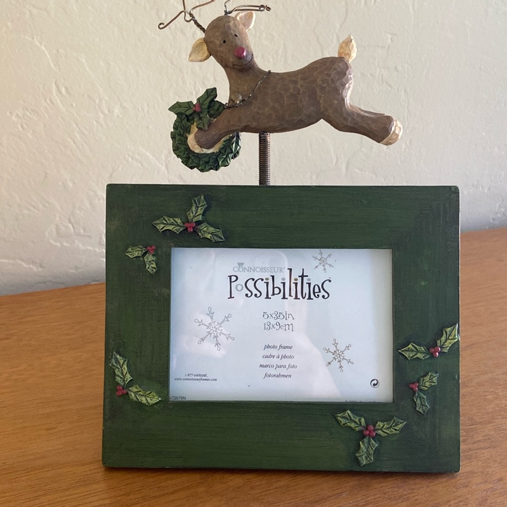 Reindeer Christmas Photo Frame  5x 3.5